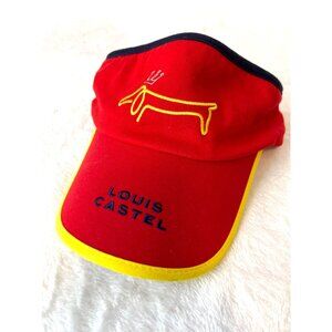 Louis Castel Red Yellow Visor Cap Hat Korea Golf Dachshund One Size Wiener Dog